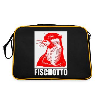 Otto Name, Fischotto Outfit for Name Day with Name - Retro Bag - black/gold - Back