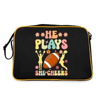 Il joue, elle encourage les ballons de football Groovy Cheerleader - Sac Retro - noir/or - Dos