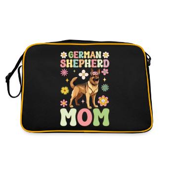 German Shepherd Mom Groovy Dog Mom - Retro Bag - black/gold - Back