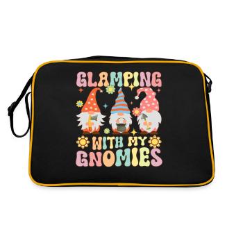 Glamping mit meinen Gnomies Groovy Glamper Gnome Z - Retro Tasche - Schwarz/Gold - Hinten