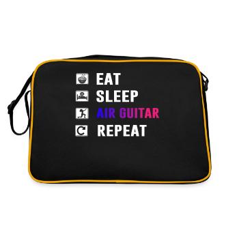 Eat Sleep Air Guitar Repeat Guitariste drôle d’air - Sac Retro - noir/or - Dos