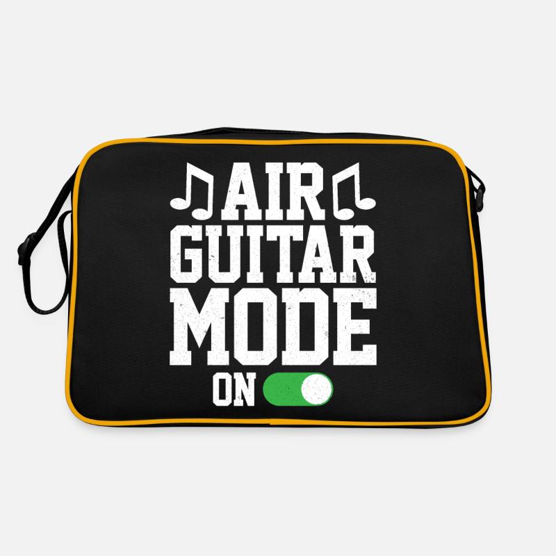 Luftgitarrenmodus auf Lustiger Luftgitarrist Retro Tasche