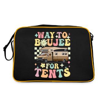 Groovy Rv Camping Glamping Way To Boujee für Zelte - Retro Tasche - Schwarz/Gold - Hinten