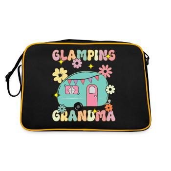 Glamping Oma Groovy Rv Glamping Weiblich Glamper - Retro Tasche - Schwarz/Gold - Hinten