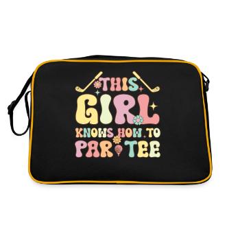 Groovy Golf Girl Golfing This Girl Knows How To Pa - Retro Bag - black/gold - Back