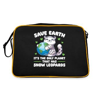 Is the only planet with snow leopard Earth - Retro Bag - black/gold - Back