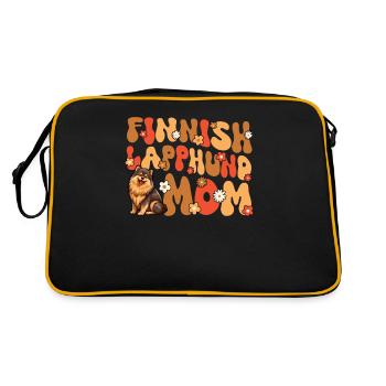 Finnish Lapphund Groovy Lapphund Mom - Retro Tasche - Schwarz/Gold - Hinten