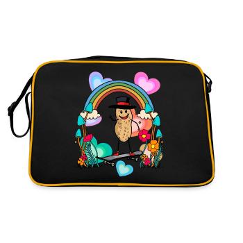 Peanut Peanuts Rainbow Hearts Birthday - Retro Bag - black/gold - Back