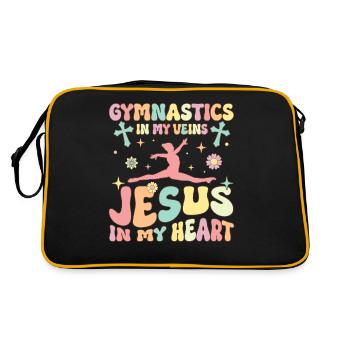 Gymnastique dans les veines Jésus dans mon coeur Groovy T - Sac Retro - noir/or - Dos