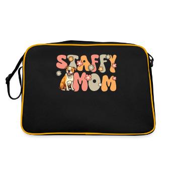 American Staffordshire Terrier Groovy Staffy Mom - Retro Bag - black/gold - Back