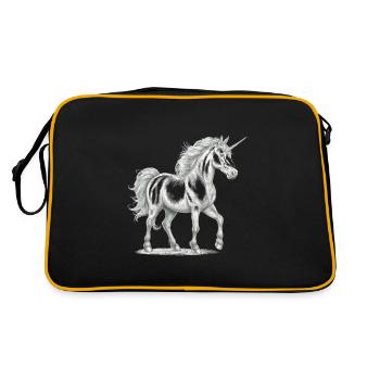 Licornes, Licorne, Animaux mythiques, Personnage de conte de fées - Sac Retro - noir/or - Dos