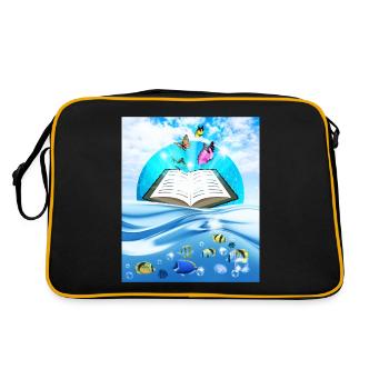 Frutiger Aero Aesthetic Tech Book Butterfly - Retro Bag - black/gold - Back