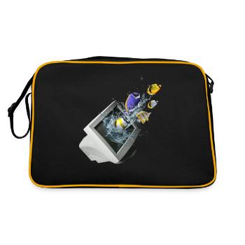 Frutiger Aero Aesthetic Tech Computer Aquarium - Retro Bag - black/gold - Back