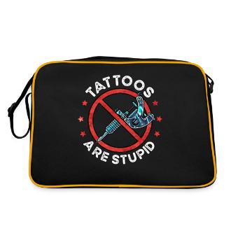 Tattoos Are Stupid Funny Anti Tattoo - Retro Tasche - Schwarz/Gold - Hinten
