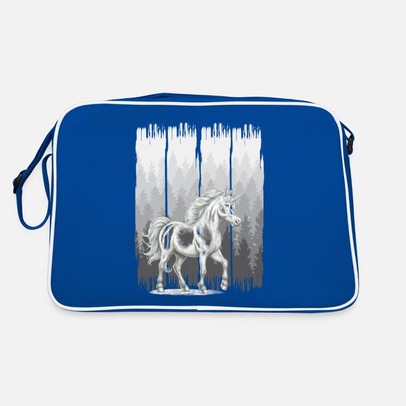 Wald Pferd Pferde Einhörner Einhorn Wildpferd Retro Tasche