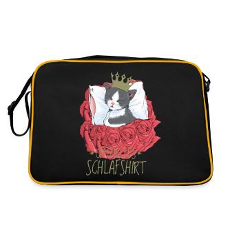Cat Prince Roses Sleeping Cats Kitten - Retro Bag - black/gold - Back