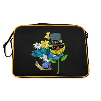 Escargot, Coquille D’escargot, Nature, Printemps, Fleurs - Sac Retro - noir/or - Dos