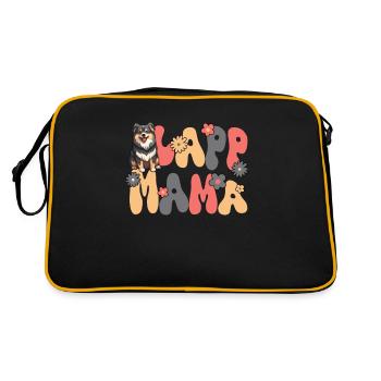 Finnish Lapphund Groovy Lapp Mama - Retro Tasche - Schwarz/Gold - Hinten
