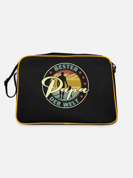 Vatertag - Bester Papa der Welt - Retro Tasche - Schwarz/Gold