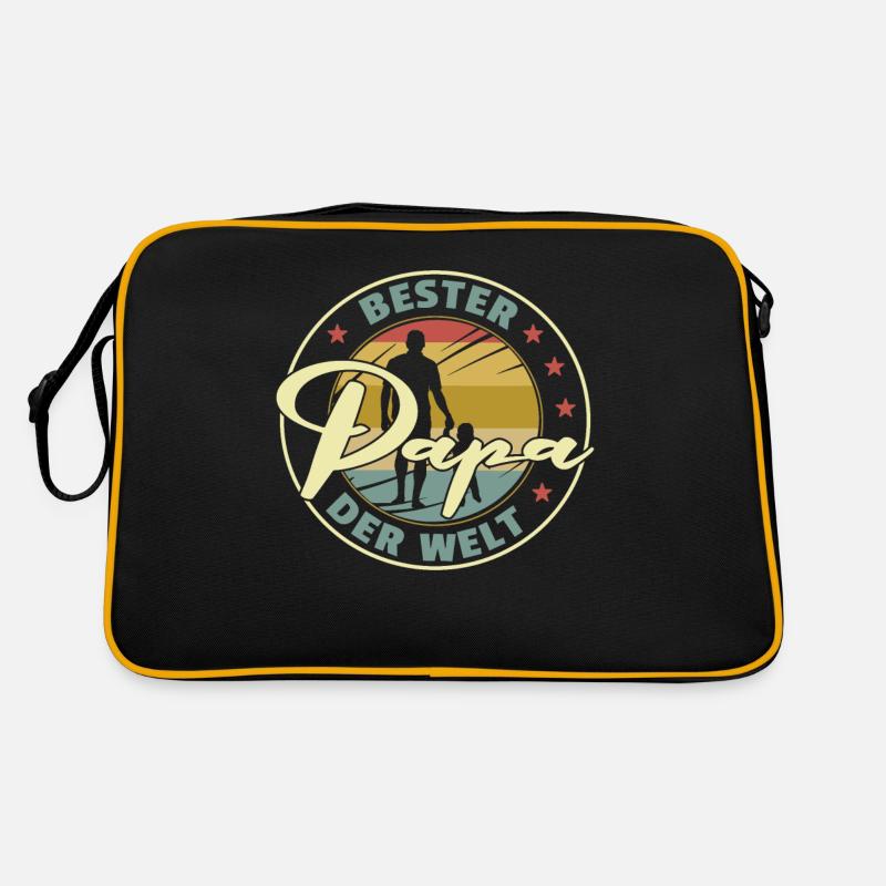 Vatertag - Bester Papa der Welt - Retro Tasche - Schwarz/Gold