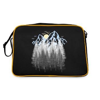 Montagnes, Nature, Montagnes, Forêt, Forêt de conifères, sapins, Brerg - Sac Retro - noir/or - Dos
