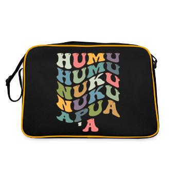 Humuhumunukunukuapua'a Hawaiianischer Riff-Drücker - Retro Tasche - Schwarz/Gold - Hinten