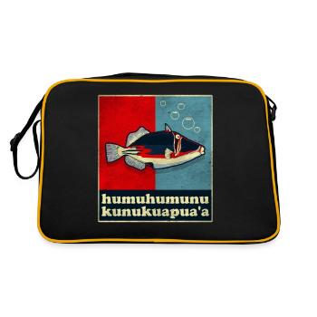 Humuhumunukunukuapua'a Hawaiianischer Riff-Drücker - Retro Tasche - Schwarz/Gold - Hinten