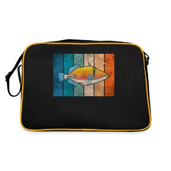Humuhumunukunukuapua'a Hawaiianischer Riff-Drücker - Retro Tasche - Schwarz/Gold - Hinten