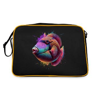 Humuhumunukunukuapua'a Hawaiianischer Riff-Drücker - Retro Tasche - Schwarz/Gold - Hinten
