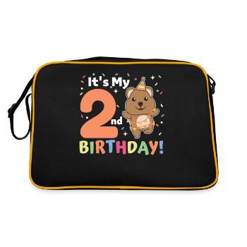 Quokka pour les enfants de 2 ans - Sac Retro - noir/or - Dos
