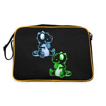 Fantaisie Enfants Dinoe Dinosaure Dragon Rétro - Sac Retro - noir/or - Dos