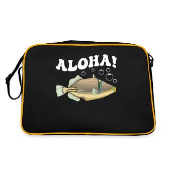 Humuhumunukunukuapua'a Hawaiianischer Riff-Drücker - Retro Tasche - Schwarz/Gold - Hinten