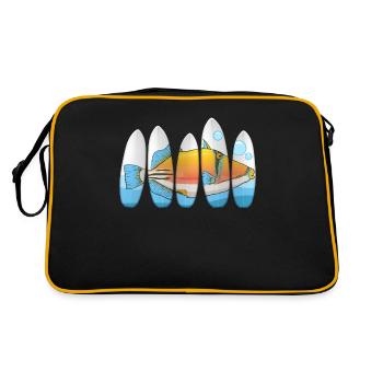 Humuhumunukunukuapua'a Hawaiianischer Riff-Drücker - Retro Tasche - Schwarz/Gold - Hinten