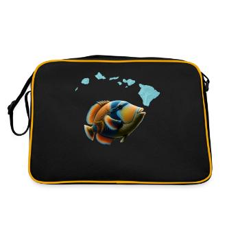 Humuhumunukunukuapua'a Hawaiianischer Riff-Drücker - Retro Tasche - Schwarz/Gold - Hinten