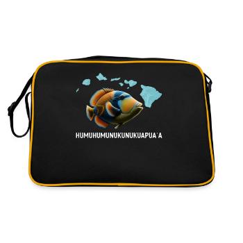 Humuhumunukunukuapua'a Hawaiianischer Riff-Drücker - Retro Tasche - Schwarz/Gold - Hinten