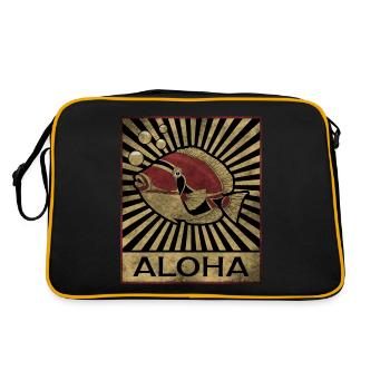 Humuhumunukunukuapua'a Hawaiianischer Riff-Drücker - Retro Tasche - Schwarz/Gold - Hinten