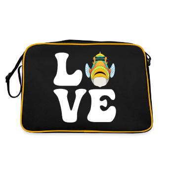 Humuhumunukunukuapua'a Hawaiianischer Riff-Drücker - Retro Tasche - Schwarz/Gold - Hinten