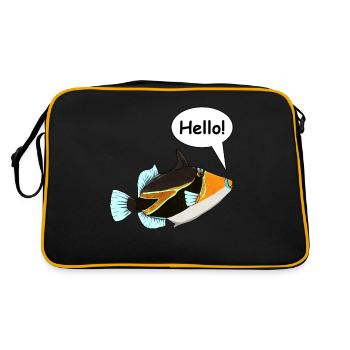 Humuhumunukunukuapua'a Hawaiianischer Riff-Drücker - Retro Tasche - Schwarz/Gold - Hinten