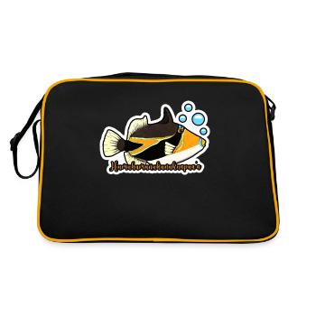 Humuhumunukunukuapua'a Hawaiianischer Riff-Drücker - Retro Tasche - Schwarz/Gold - Hinten