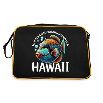 Humuhumunukunukuapua'a Hawaii-Riff-Drückerfisch - Retro Tasche - Schwarz/Gold - Hinten