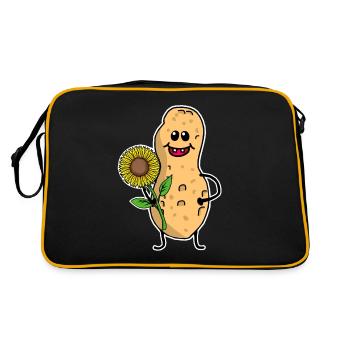 Cacahuète Cacahuète Drôle Mignon Tournesol - Sac Retro - noir/or - Dos