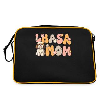 Lhassa Apso Groovy Lhassa Maman - Sac Retro - noir/or - Dos