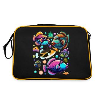 Humuhumunukunukuapua'a Hawaiianischer Riff-Drücker - Retro Tasche - Schwarz/Gold - Hinten