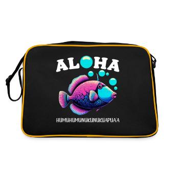 Humuhumunukunukuapua'a Hawaiianischer Riff-Drücker - Retro Tasche - Schwarz/Gold - Hinten