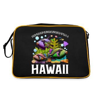 Humuhumunukunukuapua'a Hawaiianischer Riff-Drücker - Retro Tasche - Schwarz/Gold - Hinten