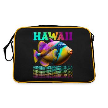 Humuhumunukunukuapua'a Hawaiianischer Riff-Drücker - Retro Tasche - Schwarz/Gold - Hinten