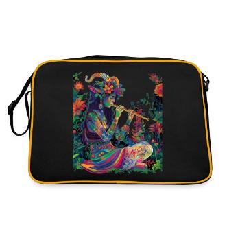 Faun Satyrs Goat Men Roman Mythology Pop - Retro Bag - black/gold - Back
