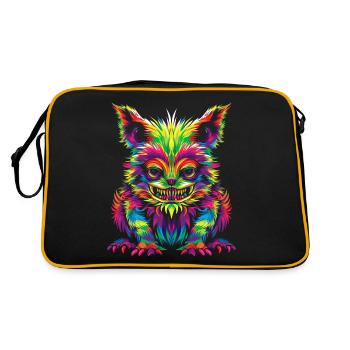 El Chupacabra Krypto Kryptozoologie Pop Art - Retro Tasche - Schwarz/Gold - Hinten