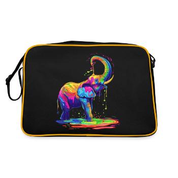 Éléphant Animal Pop Art - Sac Retro - noir/or - Dos