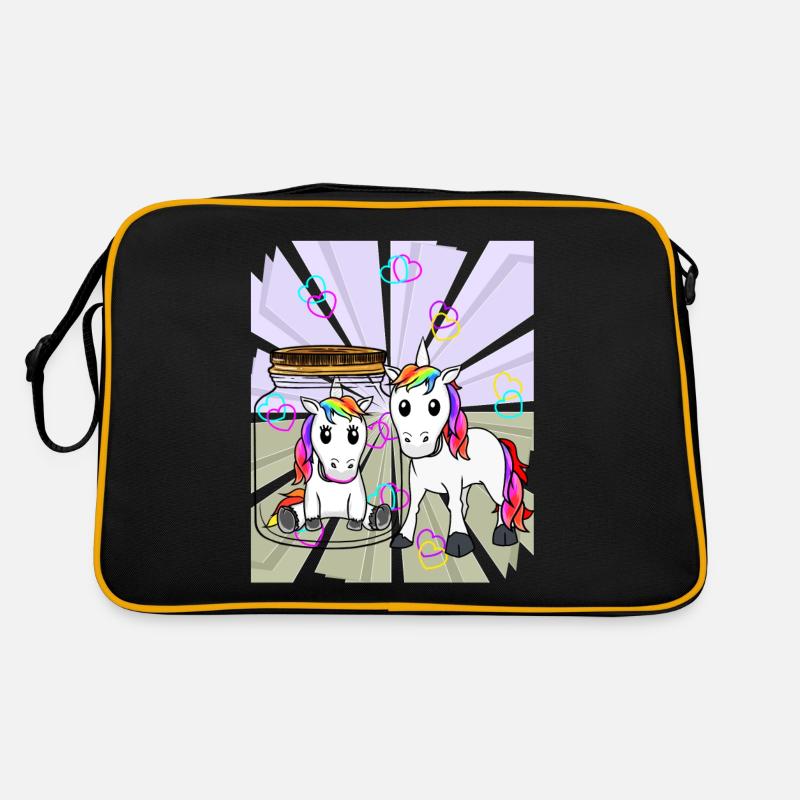 Einhörner Einhorn Fabeltier Liebe Herz Valentin Retro Tasche